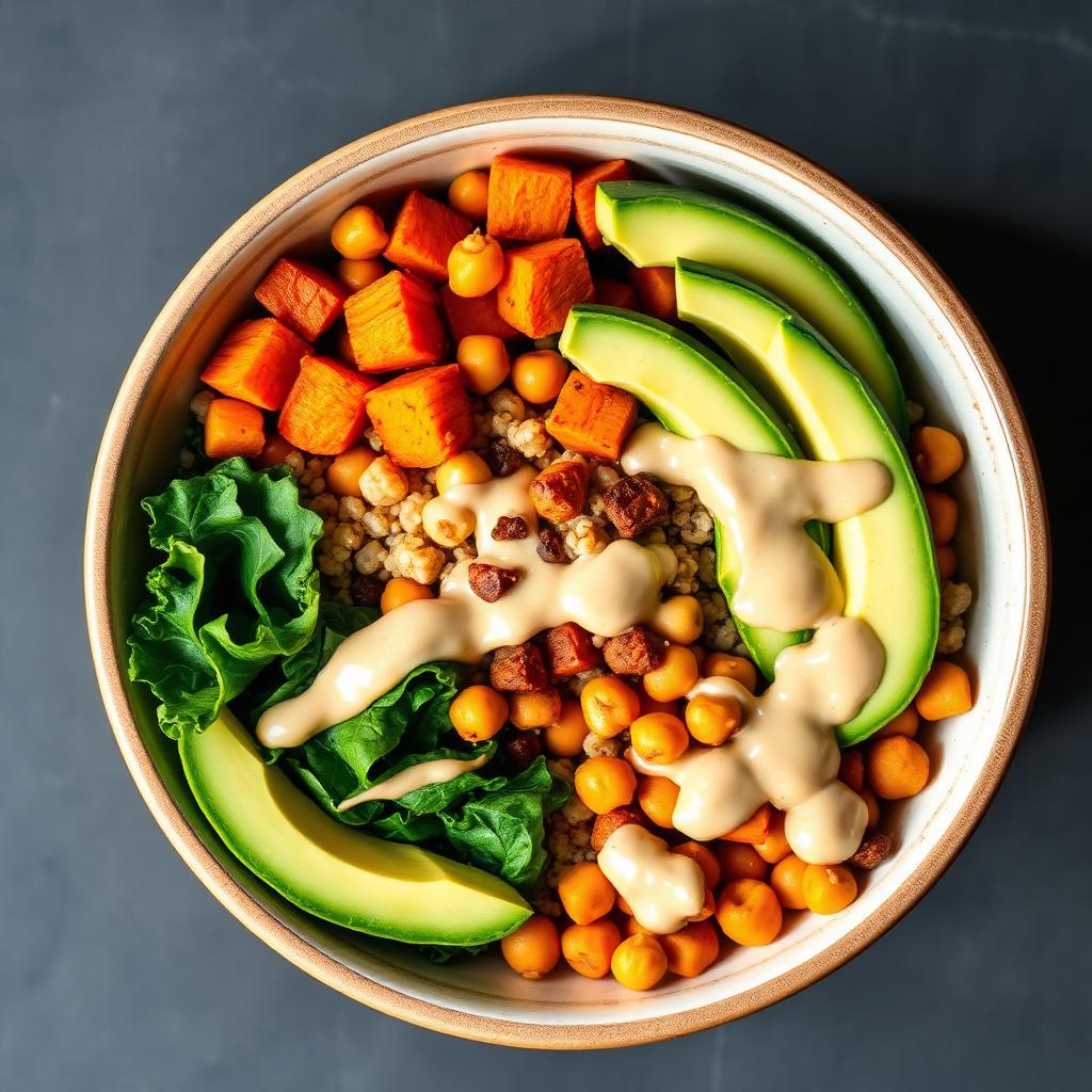 Rainbow Buddha Bowl with Lemon Tahini Dressing