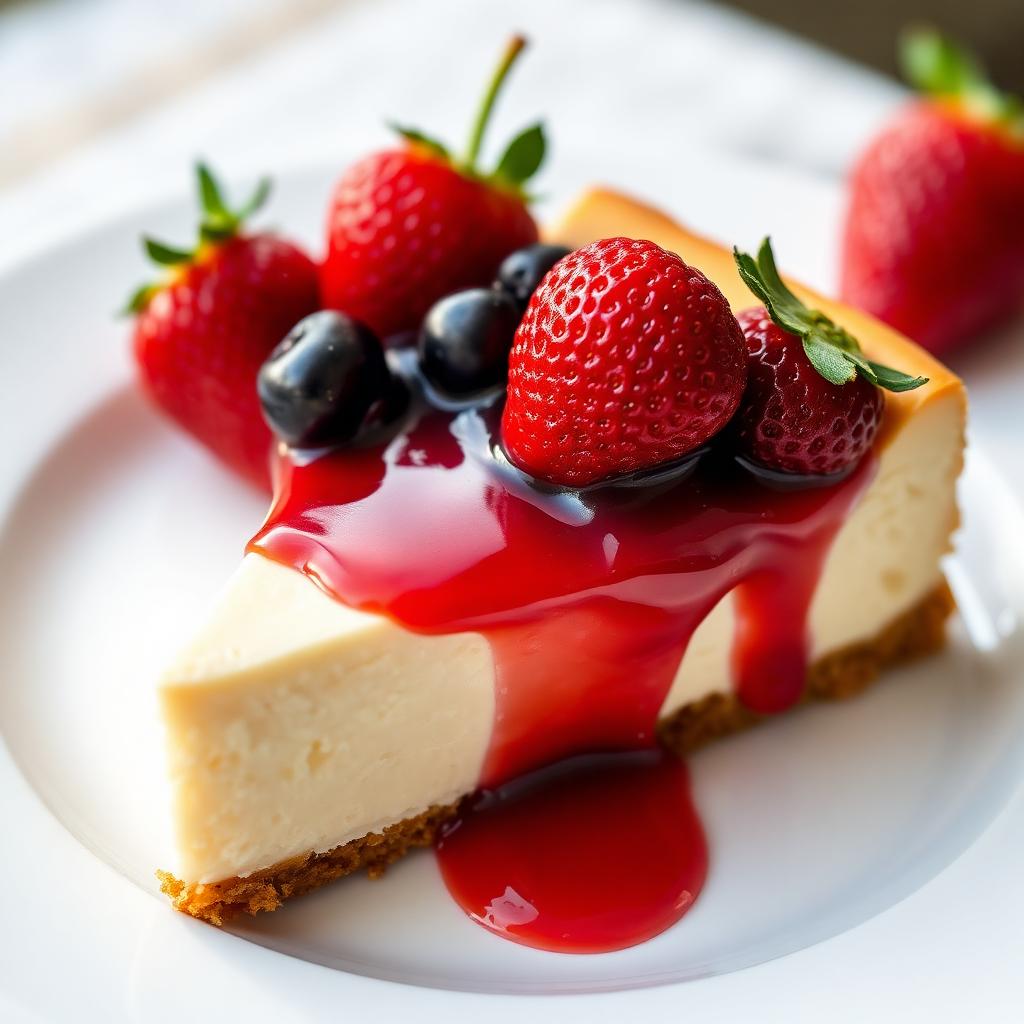 Classic New York Cheesecake with Fresh Berry Topping