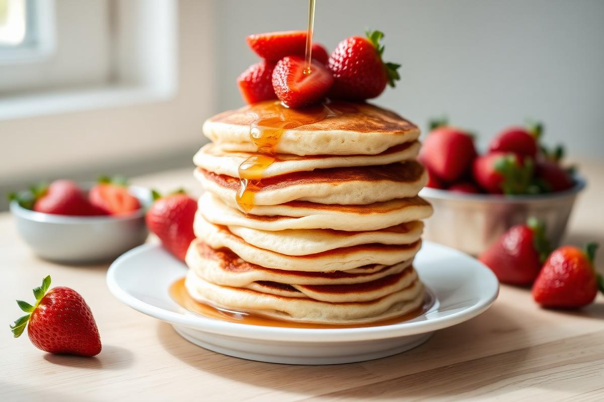 Fluffy Strawberry Pancakes